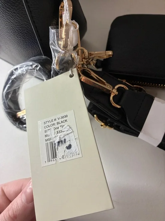 Valentino Orlandi Black Crossbody Bag with Matching Coin Pouch NWT - Picture 10 of 15